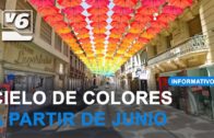 Un cielo de paraguas de colores en la Calle Ancha de Albacete